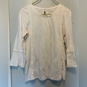 Sonoma Cream Lace Trimmed Top